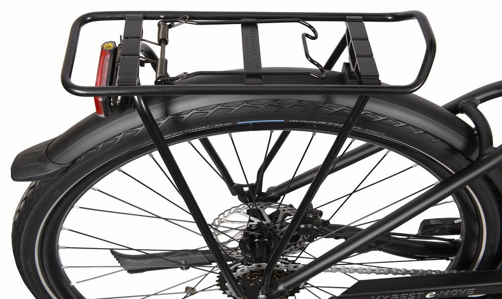 Rower elektryczny MBM E808 Oberon M20 28 cali męski Czarny czarnym kolorze oświetlenie na przód i tył osłona łańcucha bagażnik