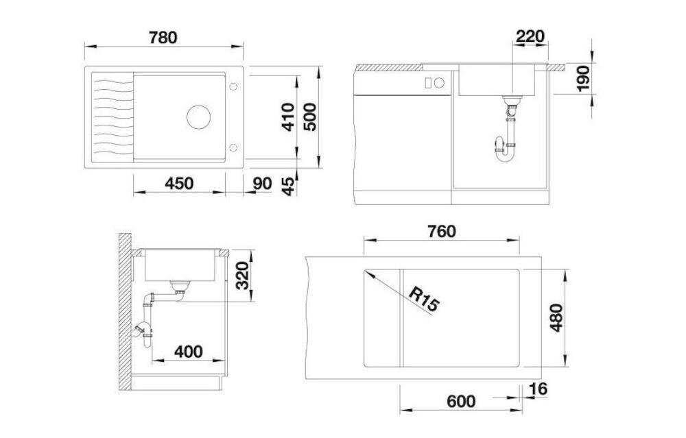 BLANCO zlewozmywak wymiary głębokość