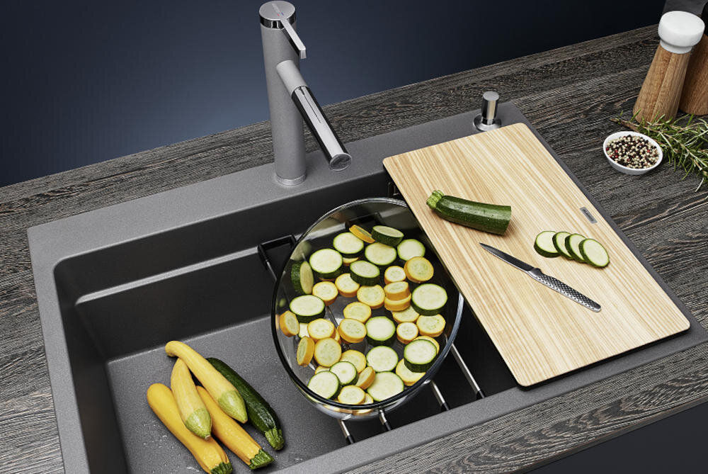 BLANCO zlewozmywak wbudowany montaż blat kuchenny otwór silgranit granit łatwe czyszczenie kamień