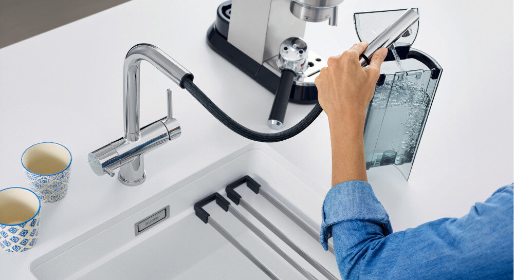 BATERIA KUCHENNA BLANCO Fontas II 525207 Szarość skały Obrotowa wylewka o 180° większy komfort pracy  swoboda ruchu