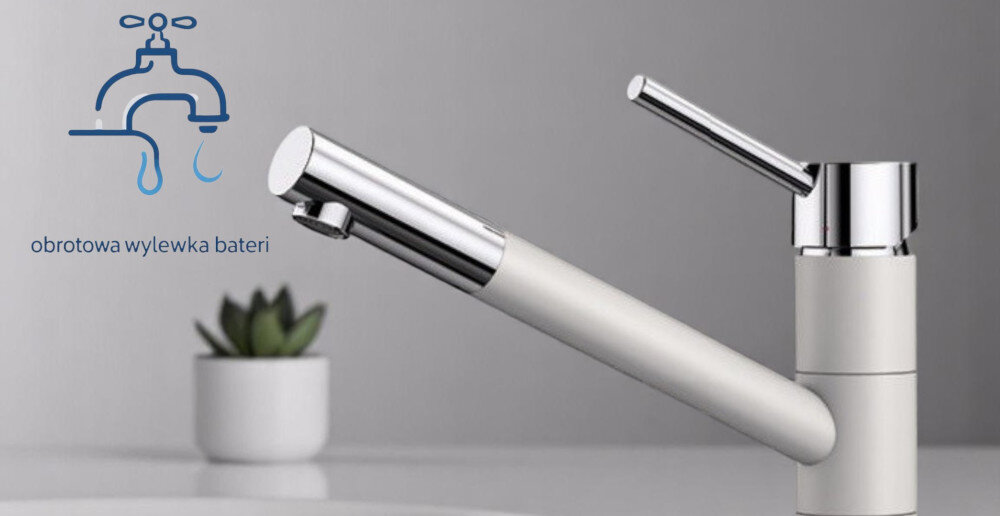 Bateria BLANCO Kano-S 526174 Czarny/chrom ikona obrotowa wylewka zbliżenie na wylewkę kolor Czarny chrom swoboda ruchu