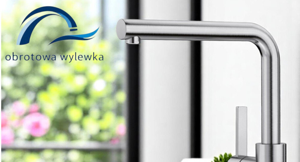 Bateria BLANCO Lanora-F 526179 Stal szczotkowana ikona obrotowa wylewka zbliżenie na wylewkę kolor Kawowy chrom swoboda ruchu