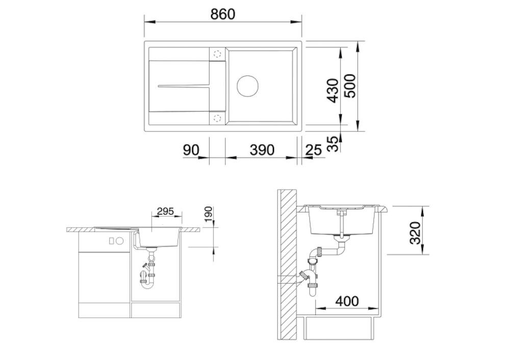 BLANCO zlewozmywak wykonanie silgranit puradur wymiary