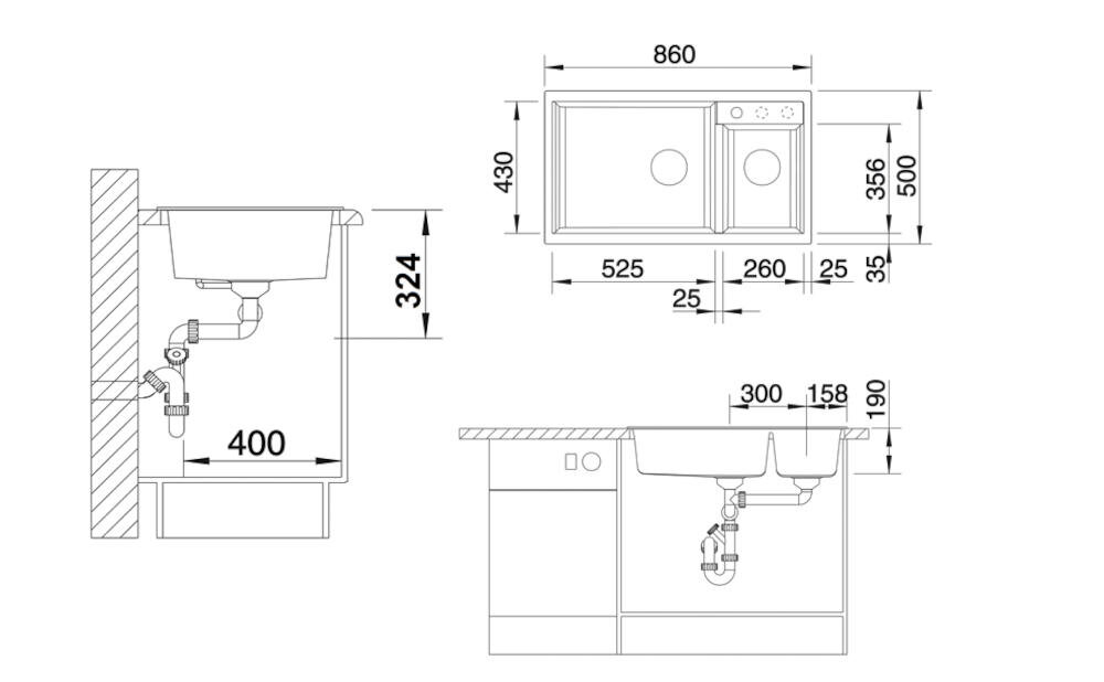 BLANCO zlewozmywak korek sitko wymiary komora