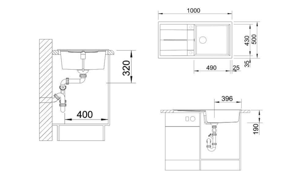 BLANCO zlewozmywak wykonanie silgranit puradur wymiary