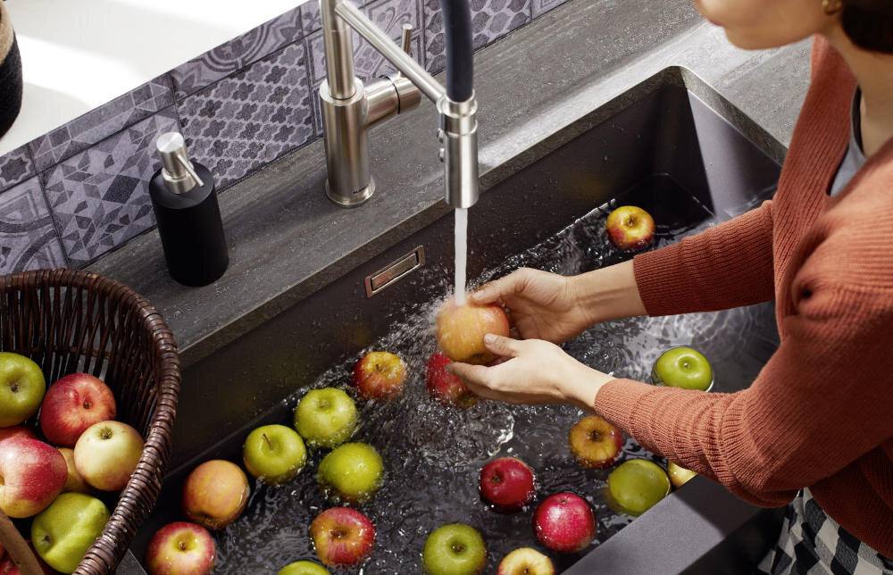 BLANCO zlewozmywak wbudowany montaż blat kuchenny otwór silgranit granit łatwe czyszczenie kamień