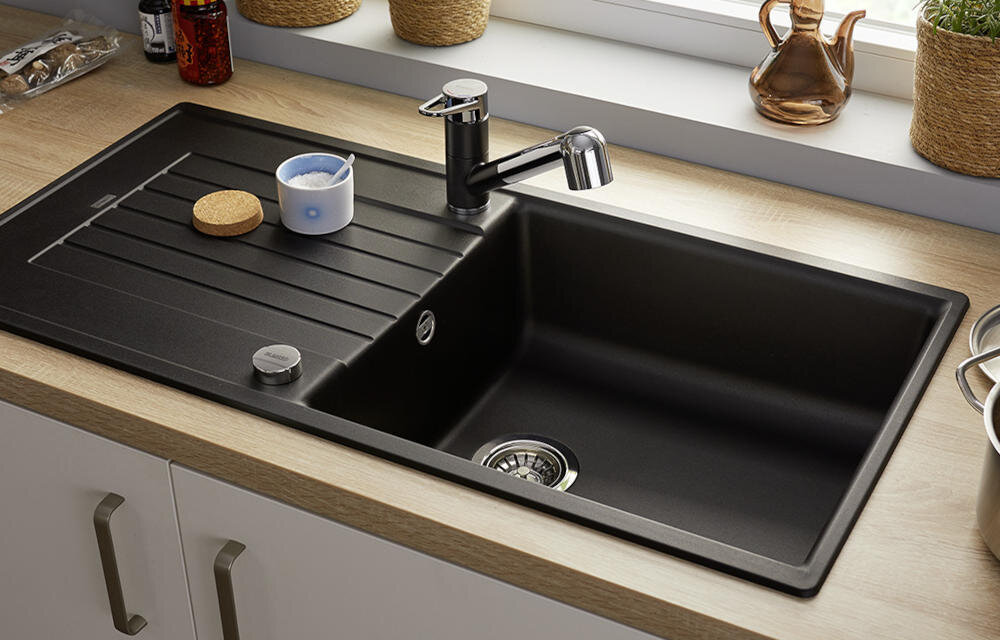 BLANCO zlewozmywak wbudowany montaż blat kuchenny otwór silgranit granit łatwe czyszczenie kamień