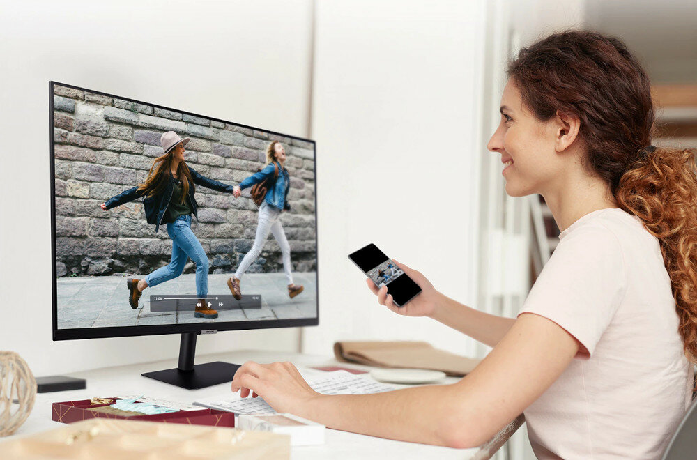 Monitor SAMSUNG Smart M5 LS27AM500 screen mirroring dex tap view