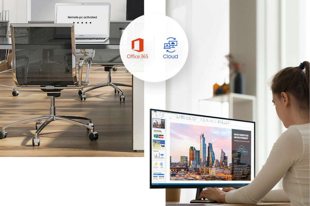 Monitor SAMSUNG M5 LS27AM500 Microsoft Office 365 chmura remote access