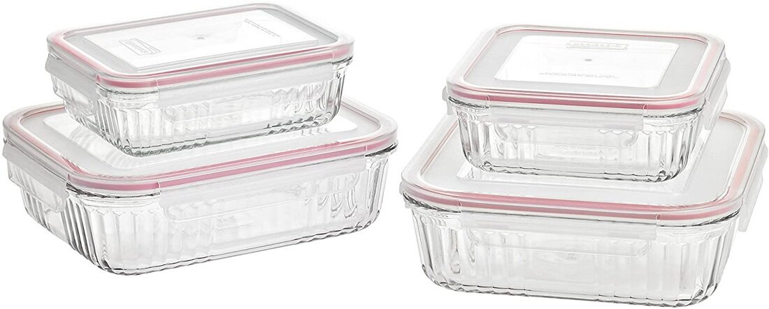 Zestaw pojemnikow na zywnosc GLASSLOCK Retro Oven Safe 4 szt. Wszechstronne przybory kuchenne