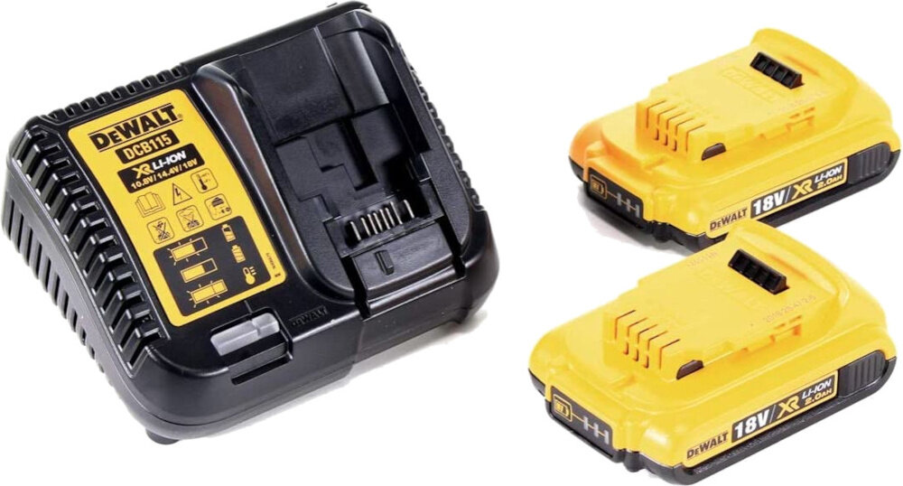 Wiertarko-wkrętarka DEWALT DCD778D2T akumulator Li-Ion z serii 18 V XR pojemnosc 2,0 Ah technologia litowo-jonowa swobodna praca dwa akumulatory szybka ladowarka