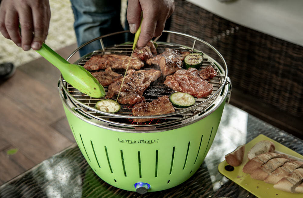 LOTUSGRILL szklana pokrywa termometr zatrzymywanie ciepło stała temperatura pieczenie kontrola