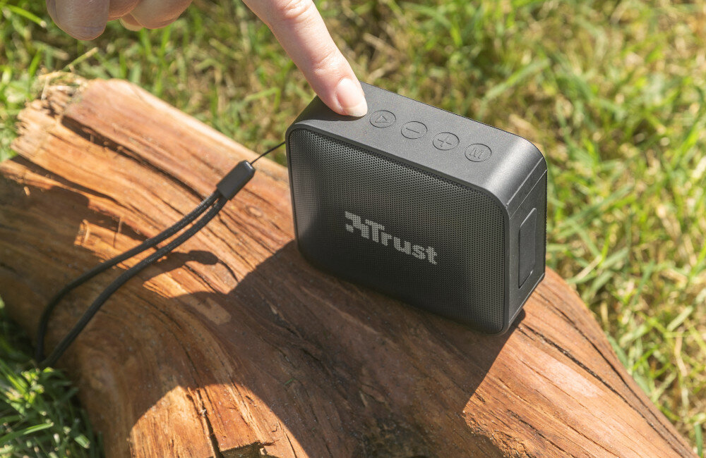 GŁOŚNIK MOBILNY TRUST ZOWY CZARNY kompaktowy wymiary