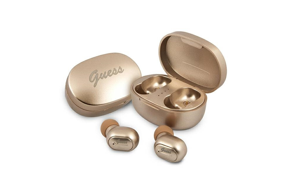 Słuchawki dokanałowe GUESS GUTWST30GO Złoty komfort wygoda bluetooth