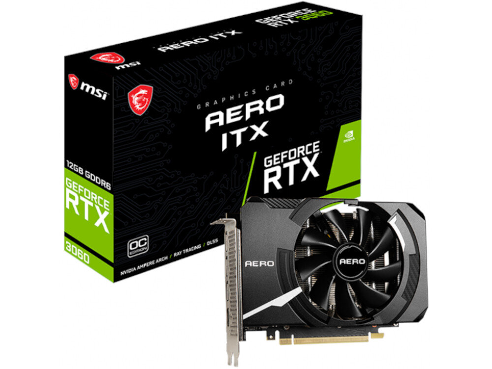 Karta graficzna MSI GeForce RTX 3060 Aero ITX OC 12GB zawartosc opakowania