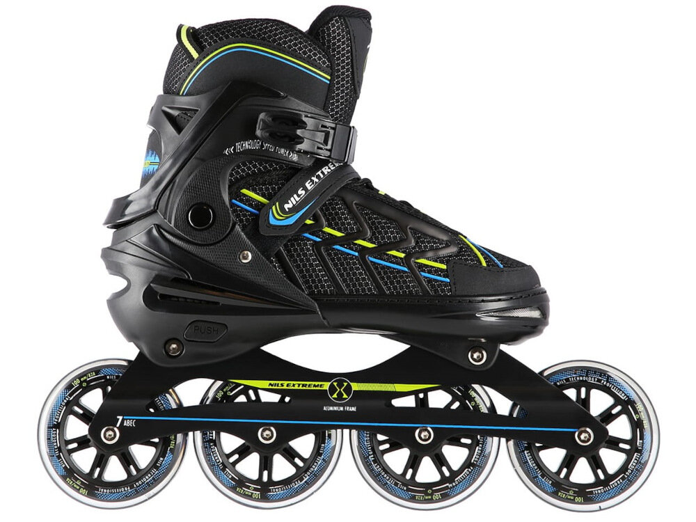 Łyżworolki NILS EXTREME NA1128 NA11010 (rozmiar 43-45) ponadczasowe wzornictwo stylowe z miękkiego materiału EVA VELVET siatki MESH