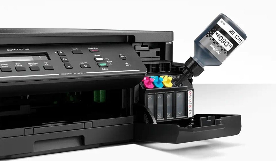 Urządzenie BROTHER DCP-T525W - drukowanie w formacie a4 pojemny podajnik i taca 128MB pamięci wewnętrznej czytelny wyświetlacz