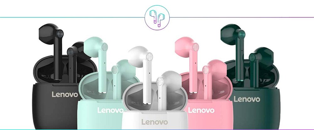 Słuchawki douszne LENOVO HT30 przetwornik szumy bluetooth parowanie bateria ładowanie pojemność muzyka rozmowy asystent sterowanie