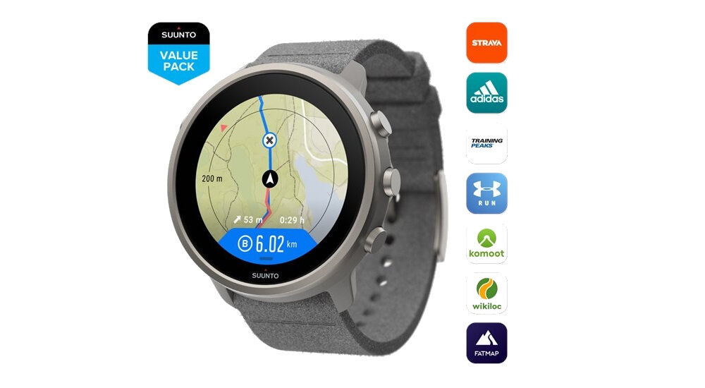 Zegarek sportowy SUUNTO 7 Titanium Szary tryby sportowe czujnik tętna GPS