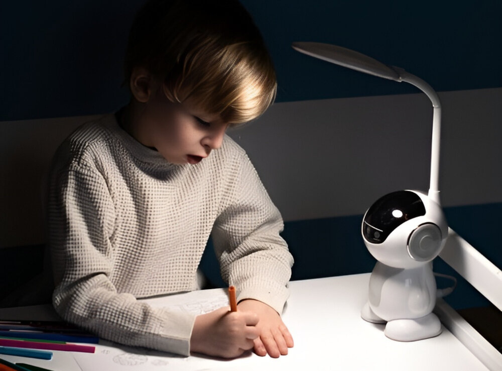 Lampka biurkowa MAXCOM ML4900 Astral Szaro-biały noca emituje delikatne lagodne swiatlo neutralnosc swiatla ustawienie temperatury barwowej w trzech poziomach 3000 4000 i 6000 K oczy chronione przed przemeczeniem