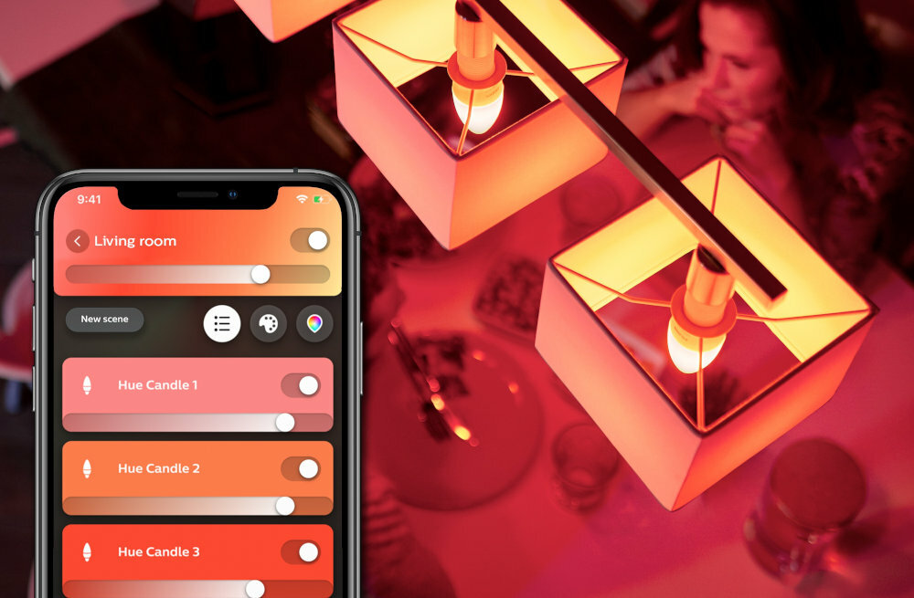 Inteligentna zarowka LED PHILIPS HUE White and Color Ambiance 5.3W E14 16 milionow kolorow swiatla
