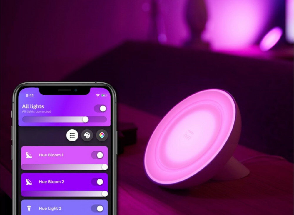 Lampa akcentująca plug-and-play PHILIPS Hue Bloom wiele odcieni bieli pełen zakres przyciemnienia