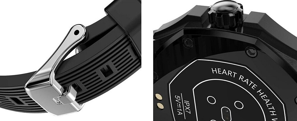 Smartwatch KUMI GW20 ekran bateria czujniki zdrowie sport pasek ładowanie pojemność rozdzielczość łączność sterowanie krew puls rozmowy smartfon aplikacja