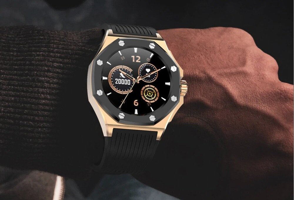 Smartwatch KUMI GW20 ekran bateria czujniki zdrowie sport pasek ładowanie pojemność rozdzielczość łączność sterowanie krew puls rozmowy smartfon aplikacja