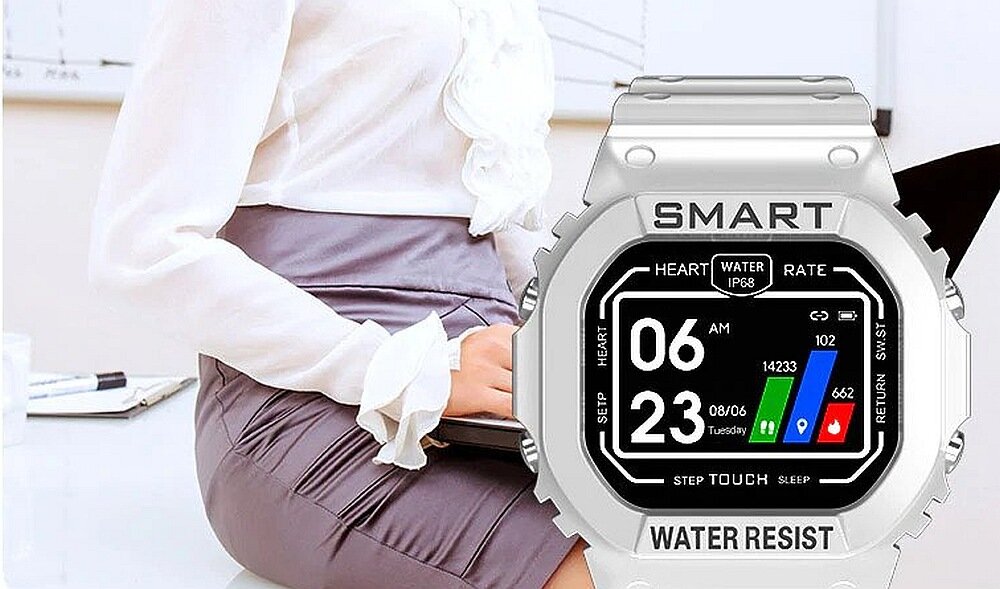 Smartwatch KUMI U2  ekran bateria czujniki zdrowie sport pasek ładowanie pojemność rozdzielczość łączność sterowanie krew puls rozmowy smartfon aplikacja 