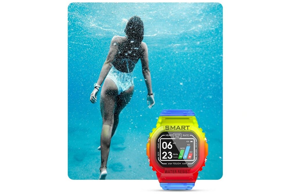 Smartwatch KUMI U2  ekran bateria czujniki zdrowie sport pasek ładowanie pojemność rozdzielczość łączność sterowanie krew puls rozmowy smartfon aplikacja 