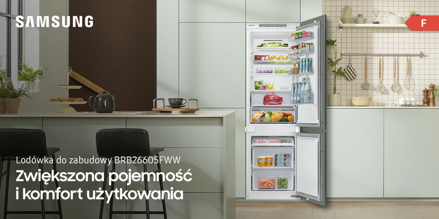 praktyczna, pojemna lodówka do zabudowy