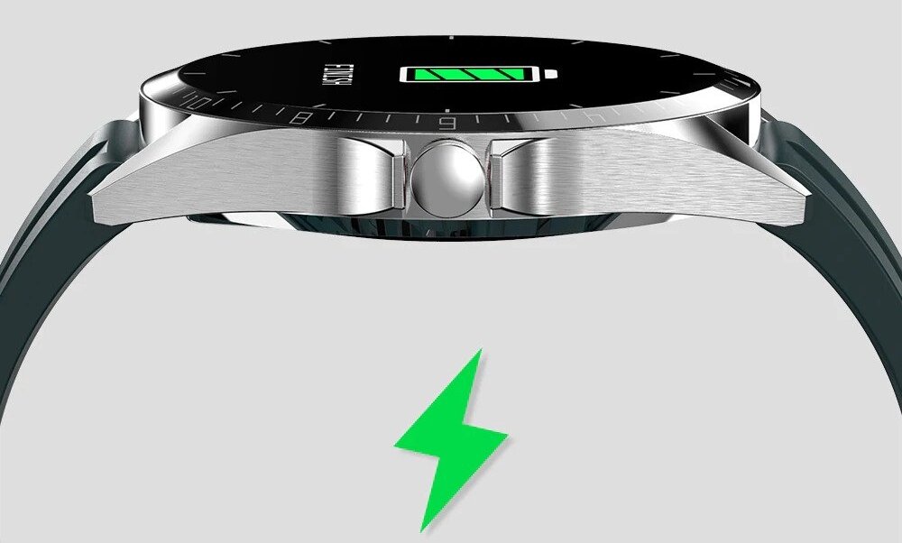 Smartwatch KUMI GW16T ekran bateria czujniki zdrowie sport pasek ładowanie pojemność rozdzielczość łączność sterowanie krew puls rozmowy smartfon aplikacja