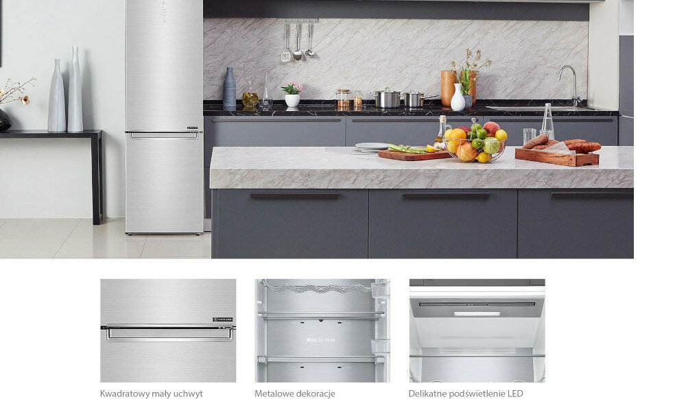 LODÓWKA LG GBB72PZVCN premium konstrukcja