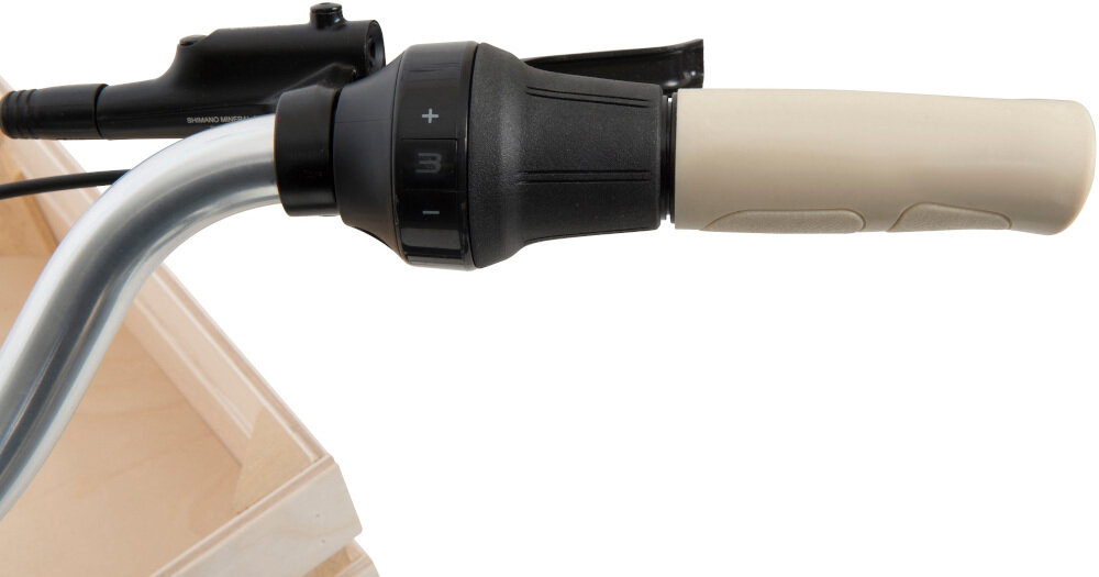 Rower elektryczny MBM Primavera D18 28 cali damski Czarno-kremowy przerzutki tylne manetka SHIMANO Nexus niezawodnością