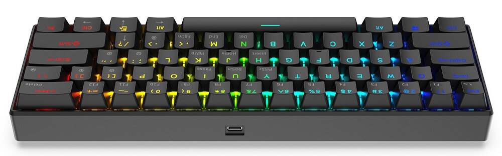 Klawiatura KRUX Neo Pro RGB Wireless Gateron Blue - Złącze USB C Odpinany kabel
