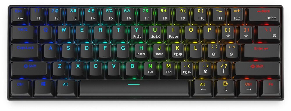 Klawiatura KRUX Neo Pro RGB Wireless Gateron Blue - wygląd ogólny wytrzymałośc kompaktowe rozmiary brak bloku numerycznego