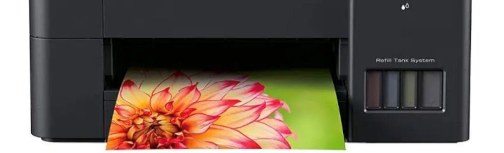 Urządzenie wielofunkcyjne BROTHER DCP-T420W Druk w kolorze, Wi-Fi prezentacja urządzenia na białym tle od przodu pod kątem Obsługa papieru od 64 do 220 g/m² w różnych zastosowaniach elastyczność