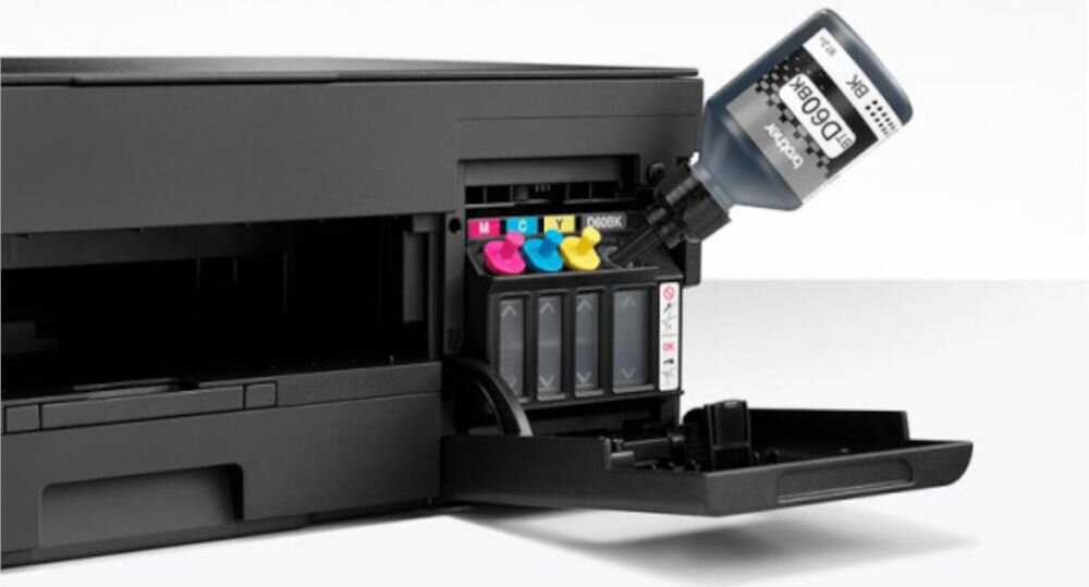 Urządzenie wielofunkcyjne BROTHER DCP-T420W Druk w kolorze, Wi-Fi prezentacja uzupełniania atramentu w urządzeniu jasne tło oszczędność kosztów częste drukowanie uzupełnienie w prosty i czysty sposób wydajność