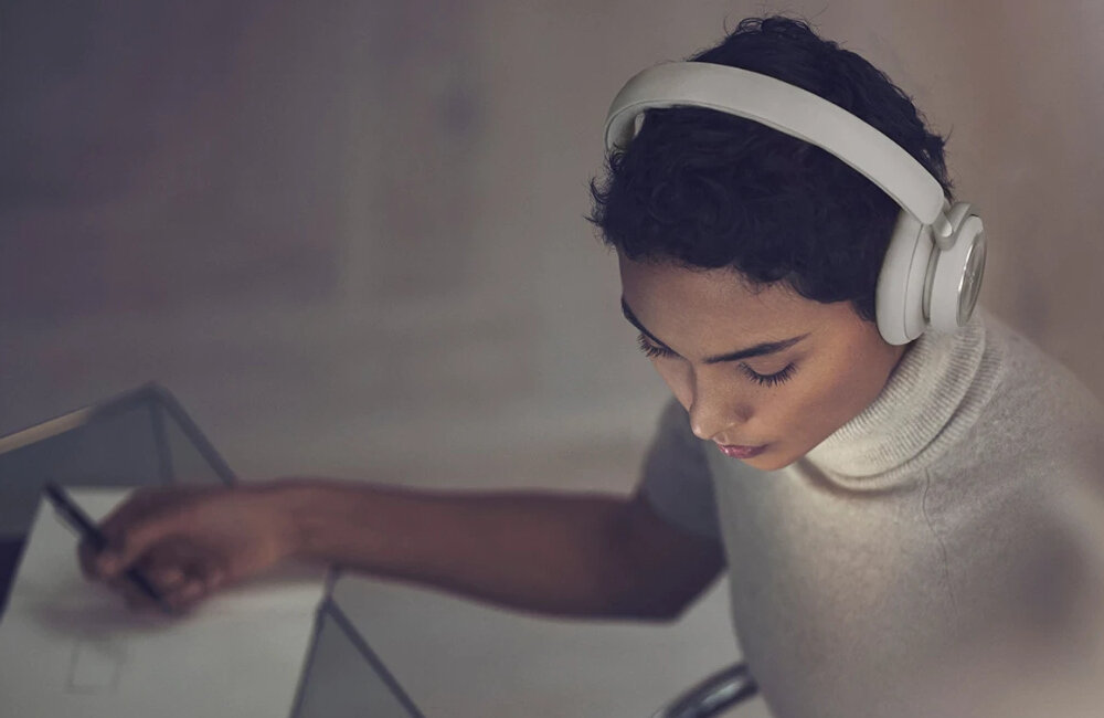 Słuchawki nauszne BANG & OLUFSEN Beoplay HX Bordowy dźwięk poziomy anc beosonic aplikacja