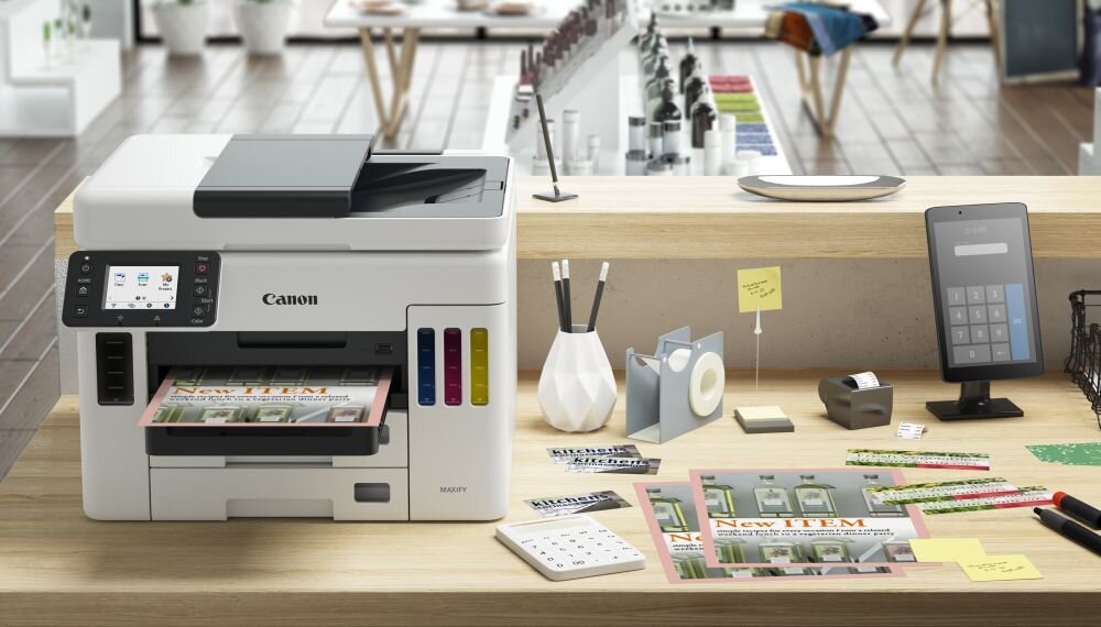 Urządzenie wielofunkcyjne CANON Maxify GX7040 skanowanie drukowanie kopiowanie łączność szybkość wydruku tusz konserwacja uzupełnianie papier formaty arkusze