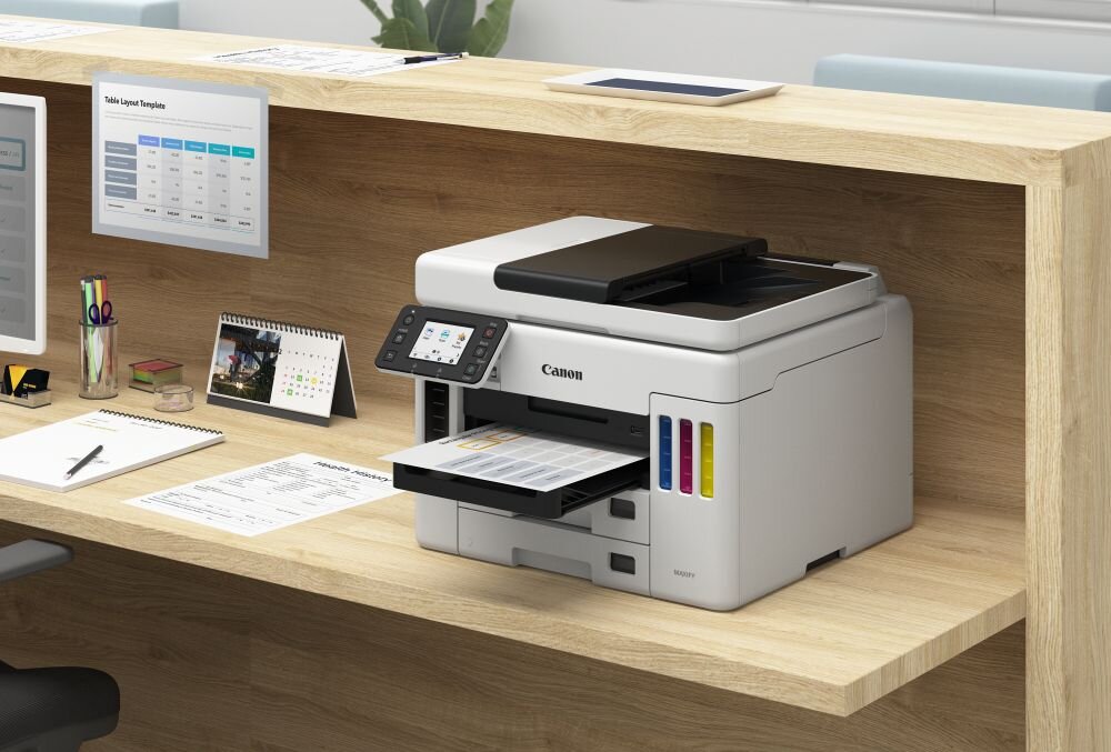 Urządzenie wielofunkcyjne CANON Maxify GX7040 skanowanie drukowanie kopiowanie łączność szybkość wydruku tusz konserwacja uzupełnianie papier formaty arkusze