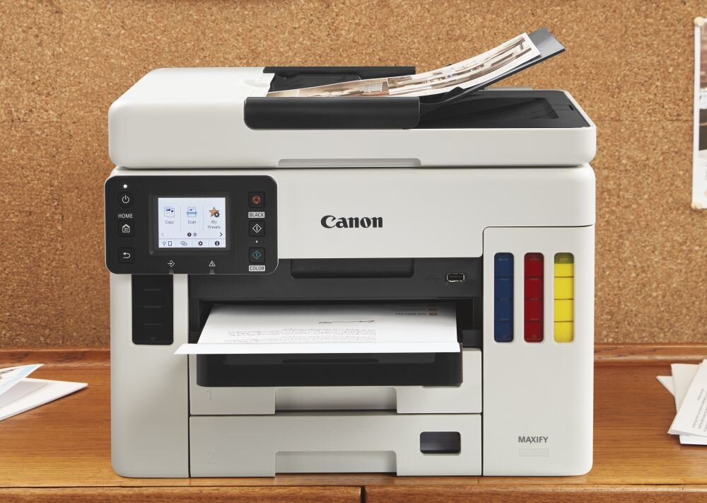 Urządzenie wielofunkcyjne CANON Maxify GX7040 skanowanie drukowanie kopiowanie łączność szybkość wydruku tusz konserwacja uzupełnianie papier formaty arkusze