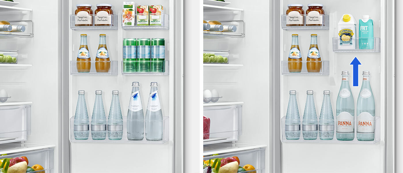 Regulowane pojemniki drzwiowe