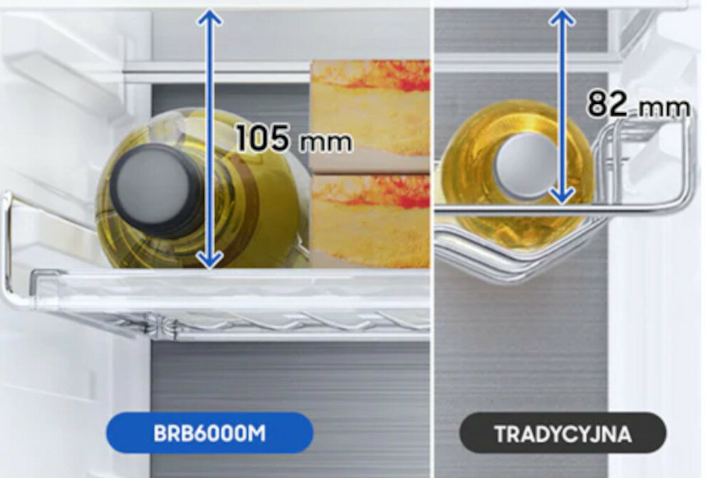 Lodówka SAMSUNG BRB26603FWW EF pólka na wino
