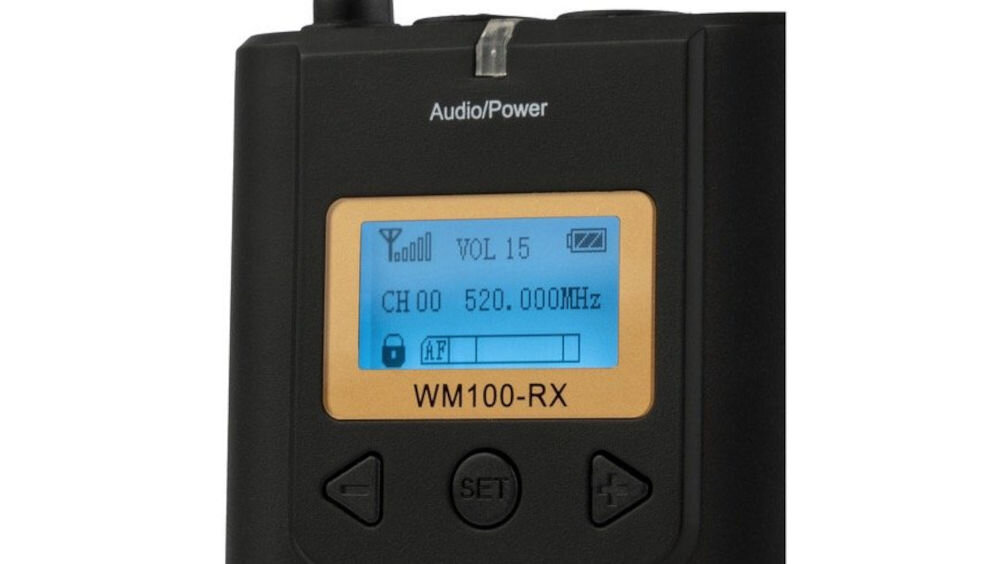 System bezprzewodowy COMICA CVM-WM100 zbliżenie na wyświetlacz wyświetlacz LCD kabel audio 3,5 mm 3,5 mm do XLR wyjście słuchawkowe