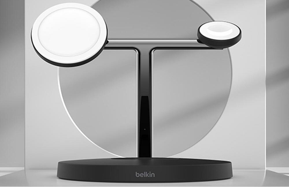 Ładowarka indukcyjna BELKIN 3w1 MagSafe 15W wygląd wymiary kolor
