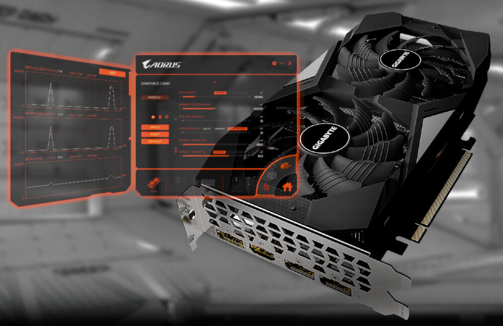 Karta graficzna GIGABYTE GeForce GTX 1660 Super D6 6GB czujniki monitoring temperatura