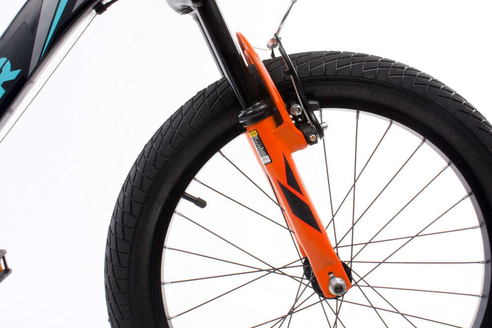 Rower dziecięcy SUN BABY Tiger Bike 20 cali dla chłopca Czarno-turkusowy amortyzator przedni marki ORBI SHOKS zniweluje nierówności