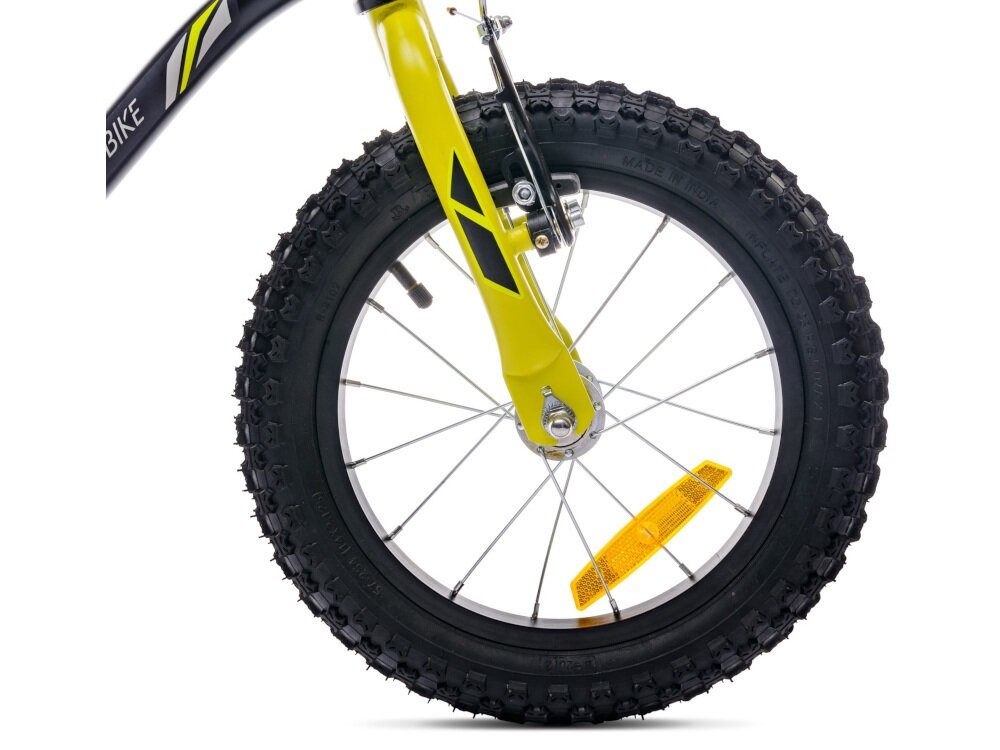 Rower dziecięcy SUN BABY Tiger Bike 14 cali dla chłopca Żółto-szary koła 14-calowe na aluminiowych obręczach dla chłopców w wieku od 3 do 5 lat błotniki