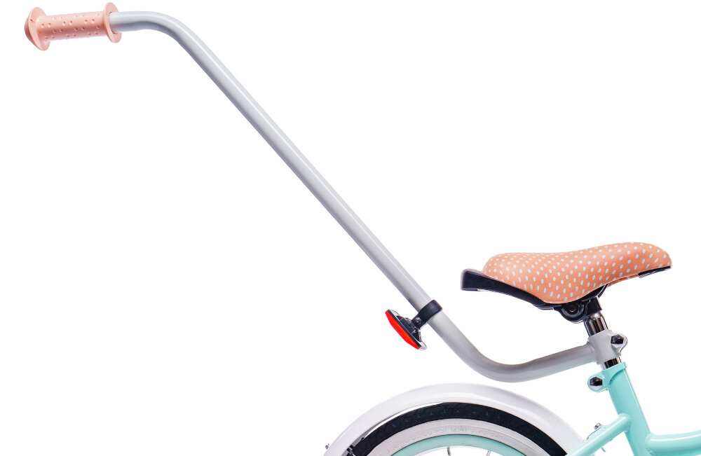 Rower dziecięcy SUN BABY Heart Bike 16 cali dla dziewczynki Miętowy wygodne poliuretanowe siodełko popychacz